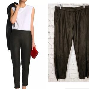Drome olive green leather tapered pants Sz L pockets A41C